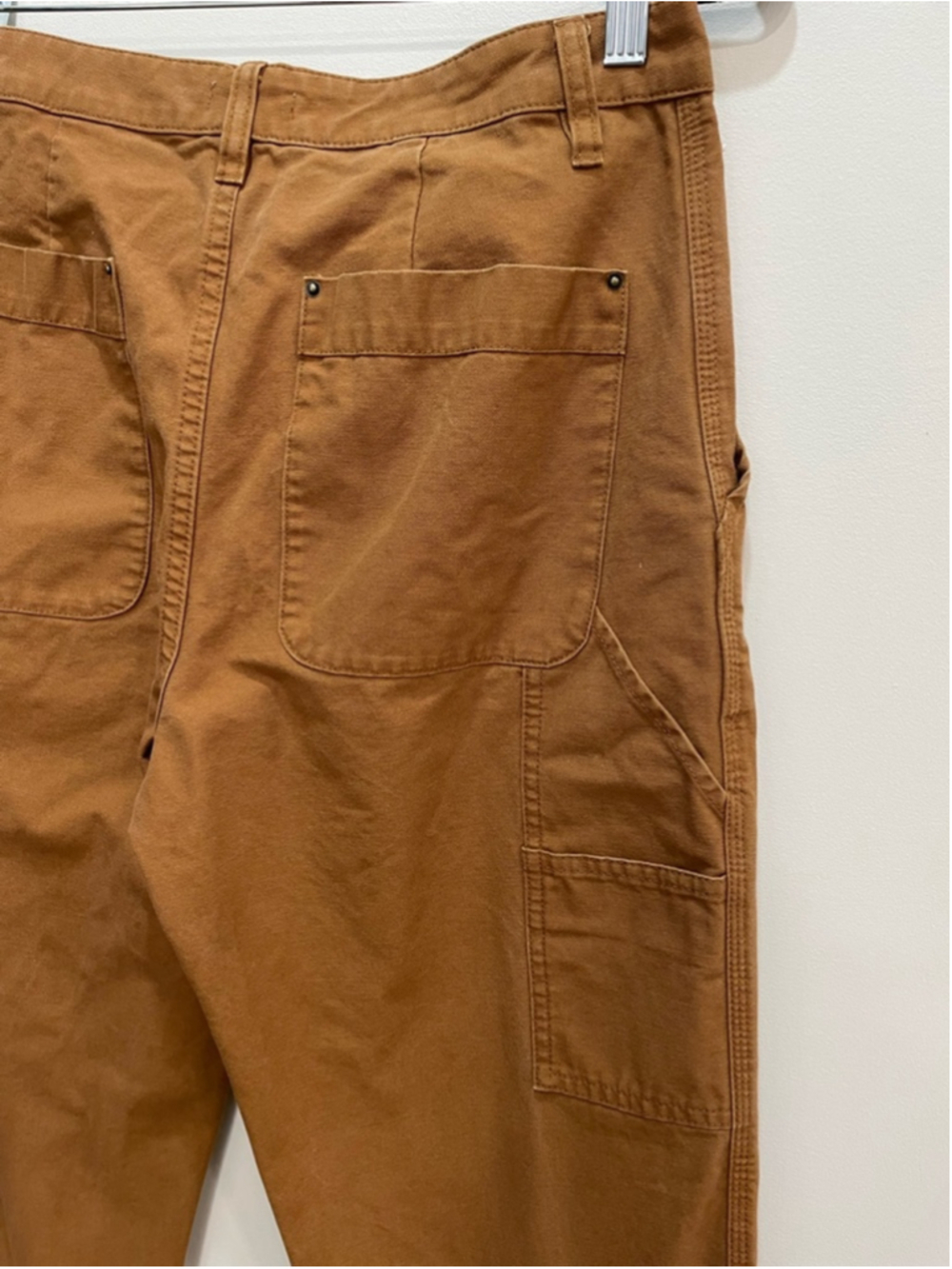 Tna Aritzia Canvas Carpenter Pants Brown Tan Workwear Utility Straight 8 Relaxed - Picture 5 of 11